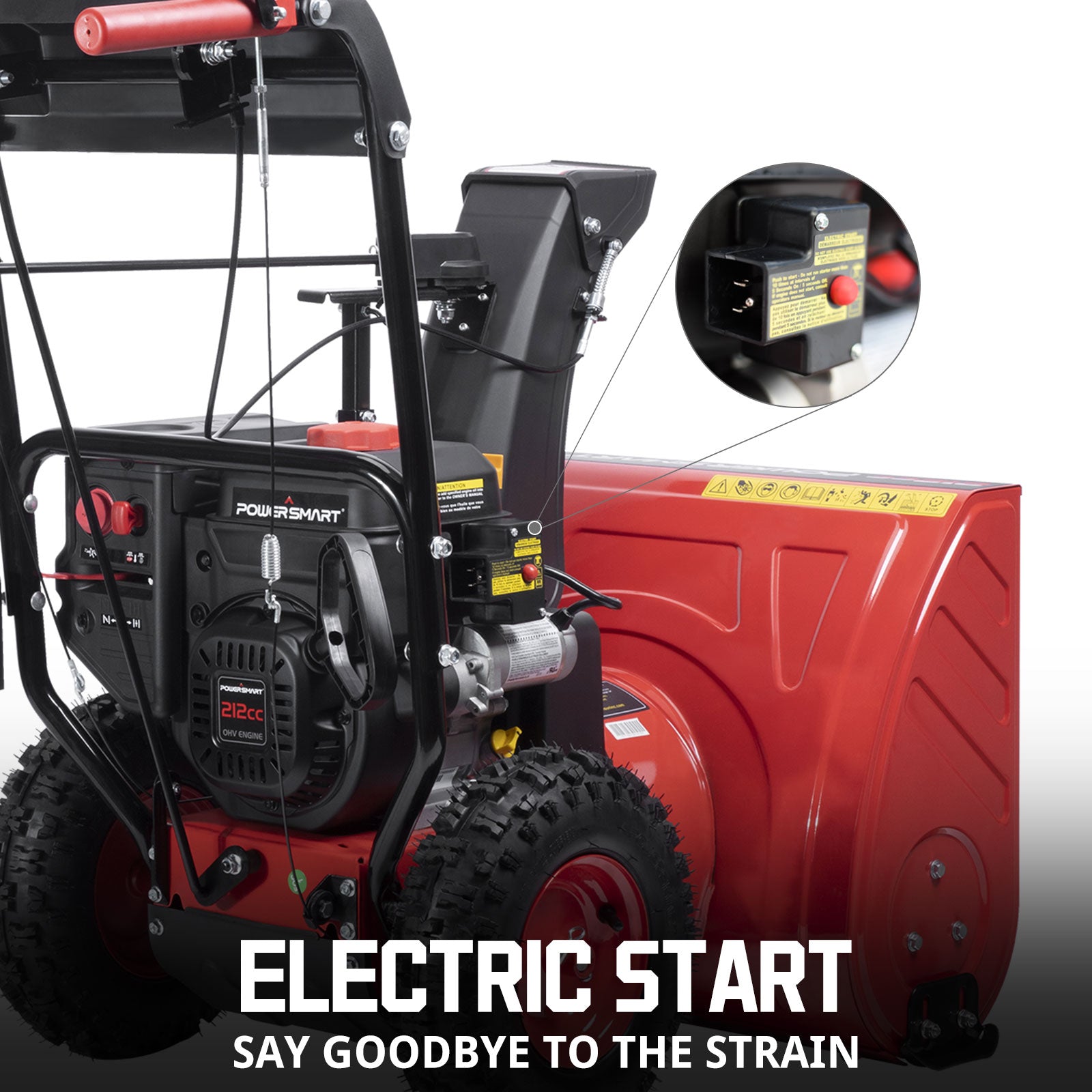 24'' 212cc Two Stage Self-Propelled Gas Snow Blower w/ Electric Start DB7109A