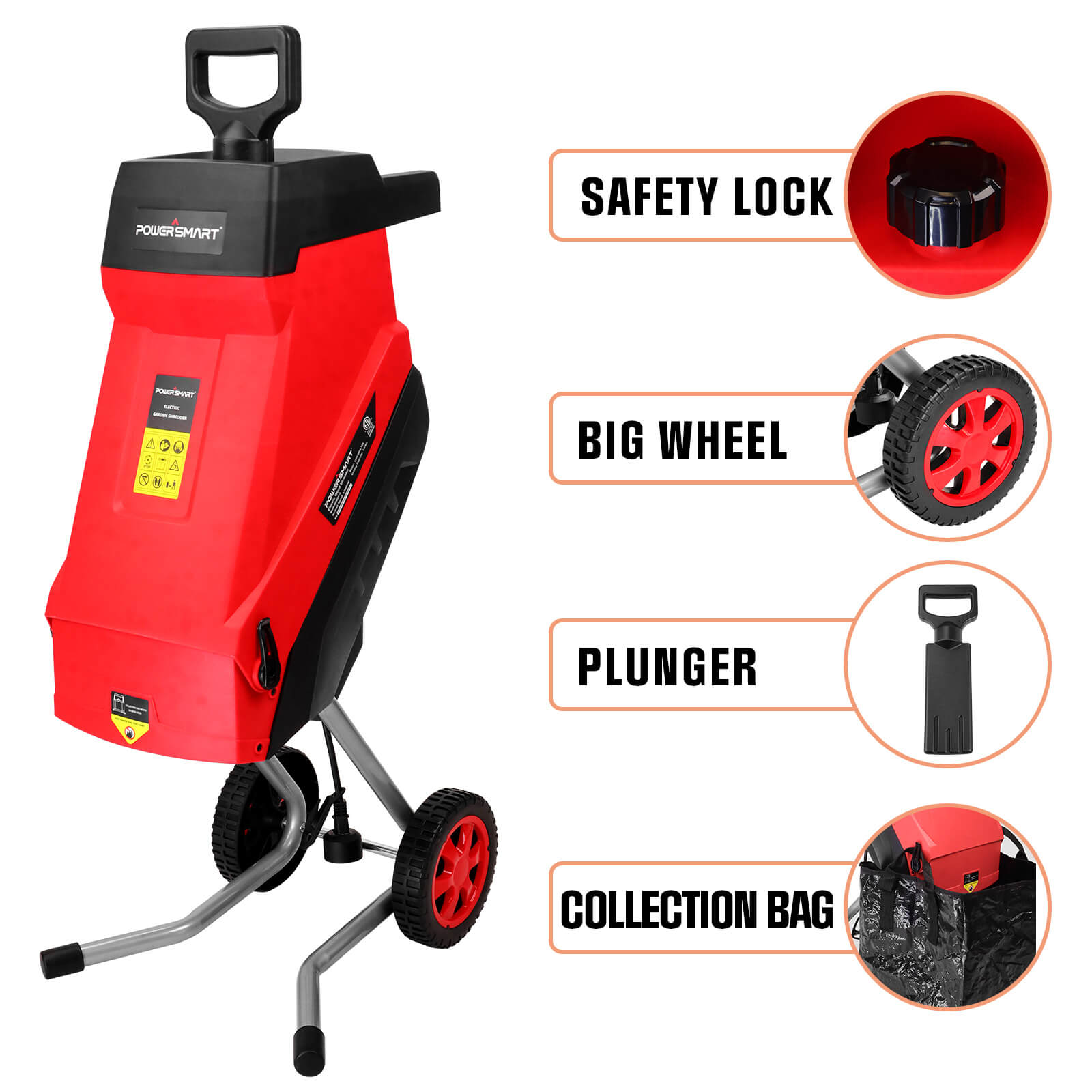 15Amp Electric Wood Chipper Leaf mulcher DB6610