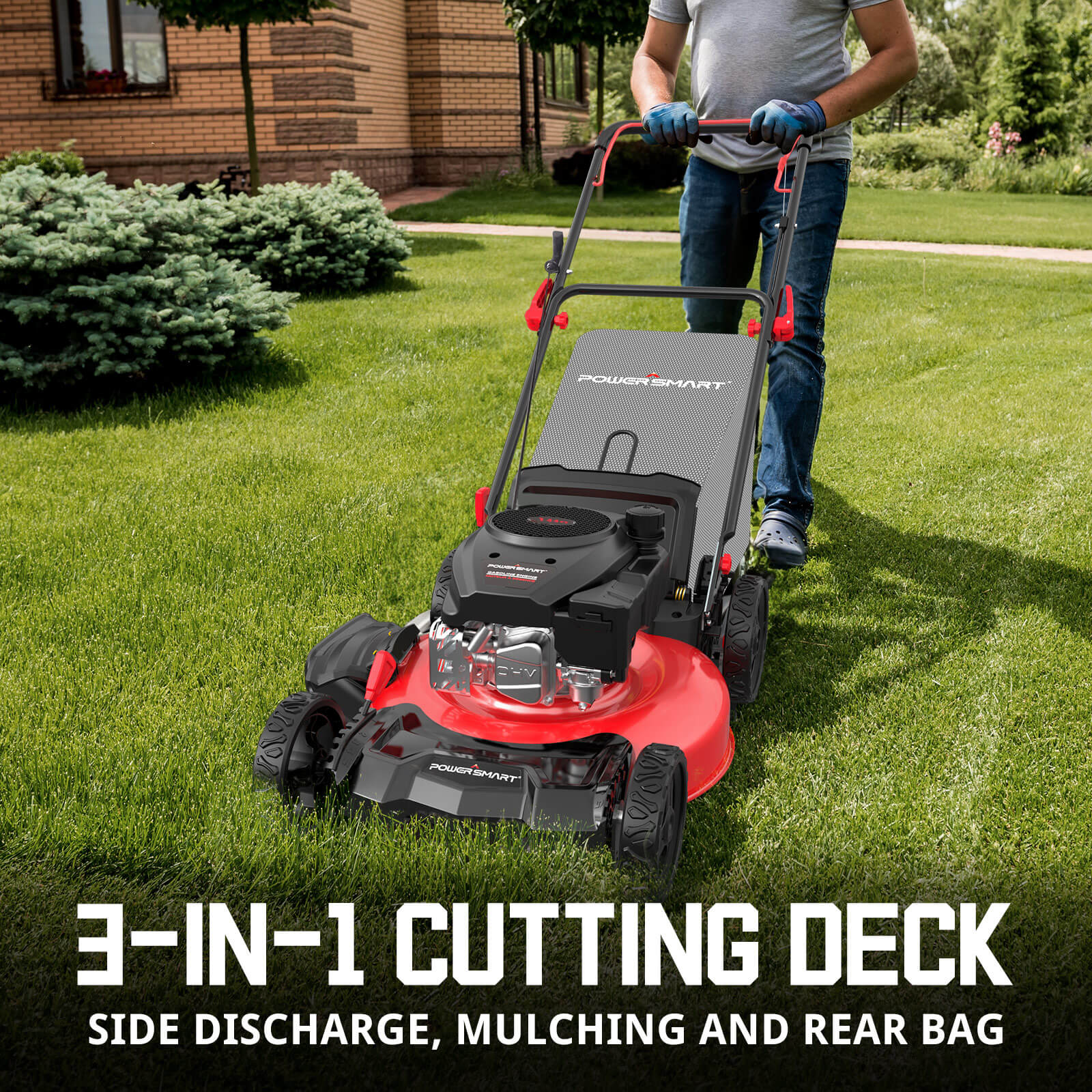 21" 144cc Gas Push 3-in-1 Lawn Mower & String Trimmer Combo Kit DV8621P+PS4532