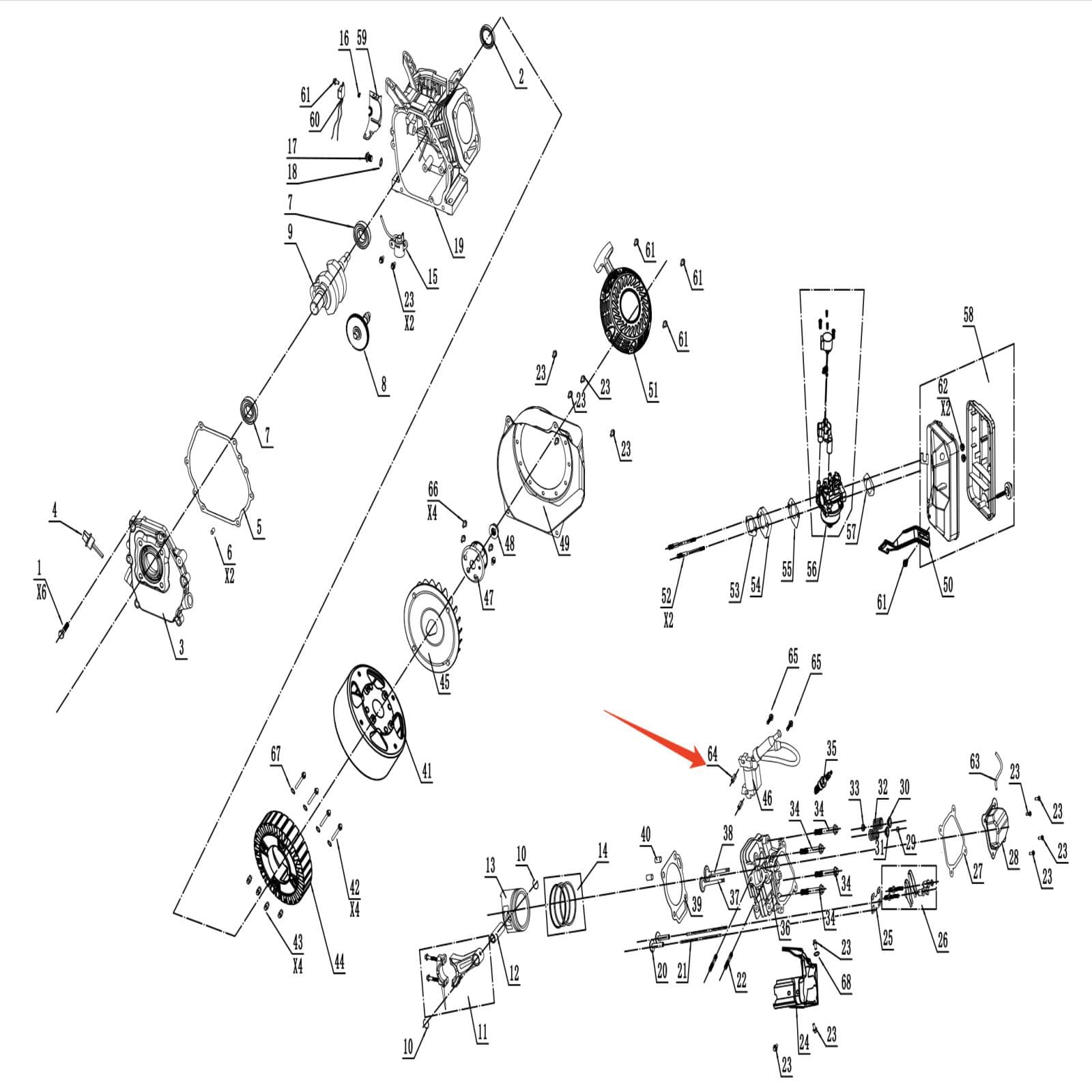 Generator Parts - Gasket, Stock #012030005300