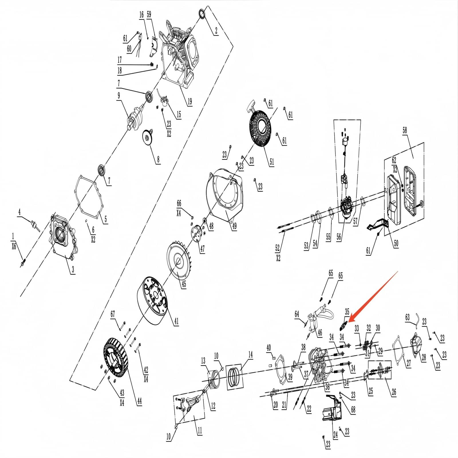 Generator Parts - Spark Plug, Stock #01202000330104