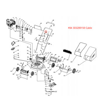 PowerSmart Lawn Mower Parts - Cable Stock #: 303200150