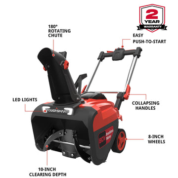 80V 21'' Single Stage Cordless Snow Blower w/ Battery & Charger DB2801RB