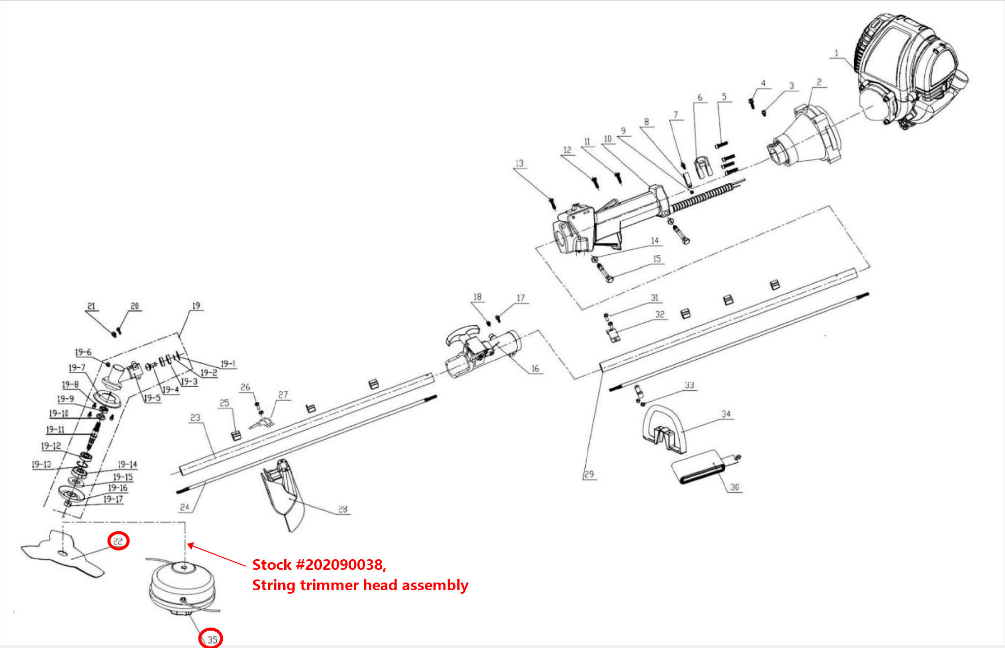 Parts: String Trimmer Head Assembly: Fit String Trimmer Gas Powered 31cc Brush Cutter 10 Inch Cutting Path
