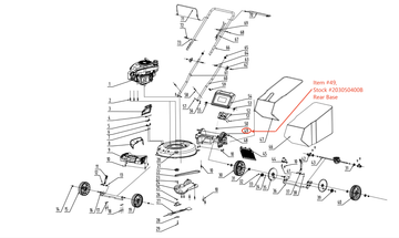 PowerSmart Lawn Mower Parts - Rear Base (SR Series), Stock #203050400B