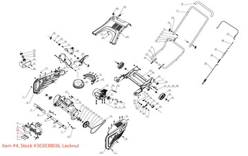 PowerSmart Lawn Mower Parts - Locknut M8, Stock #303030036