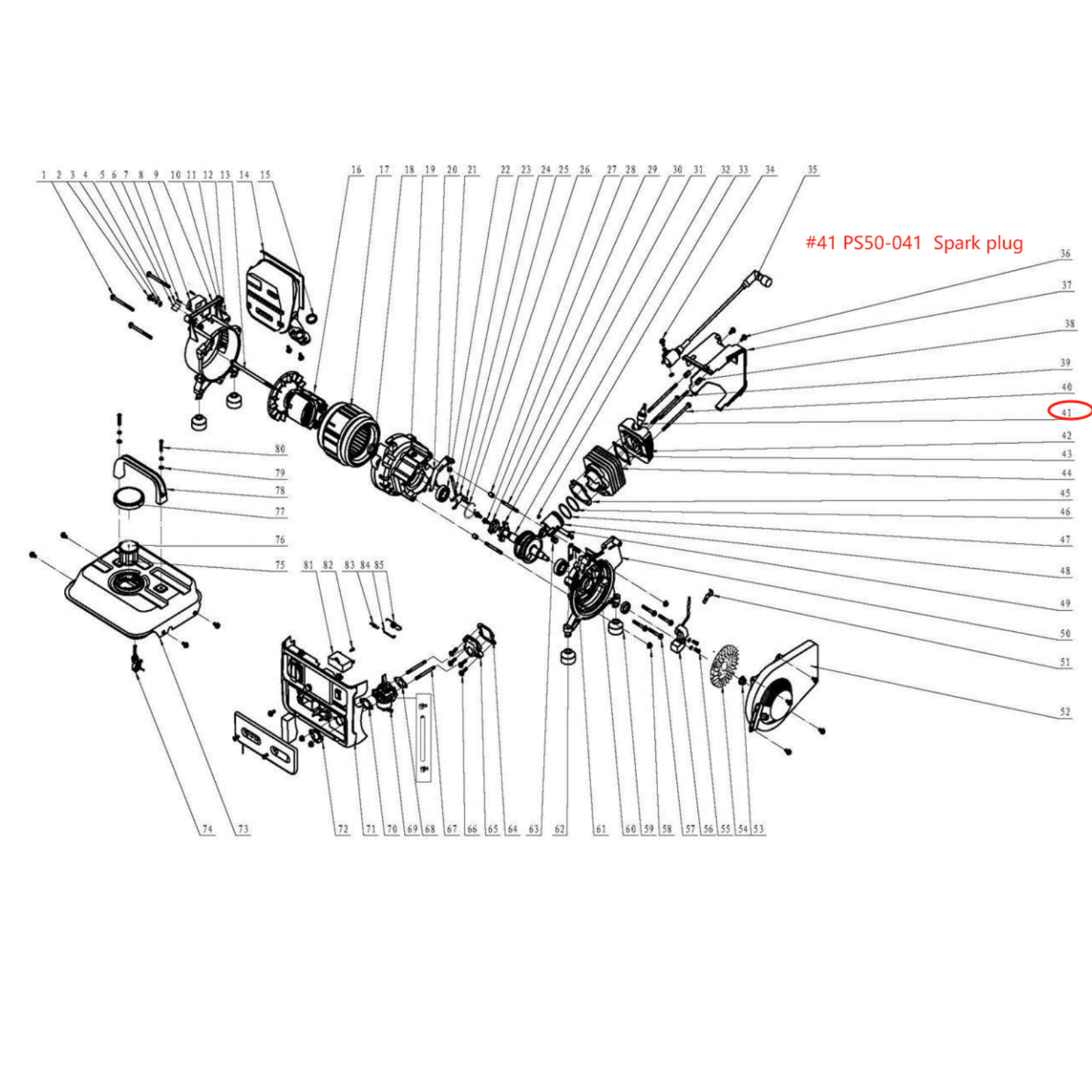 Generator Parts - Spark Plug, Stock #PS50-041